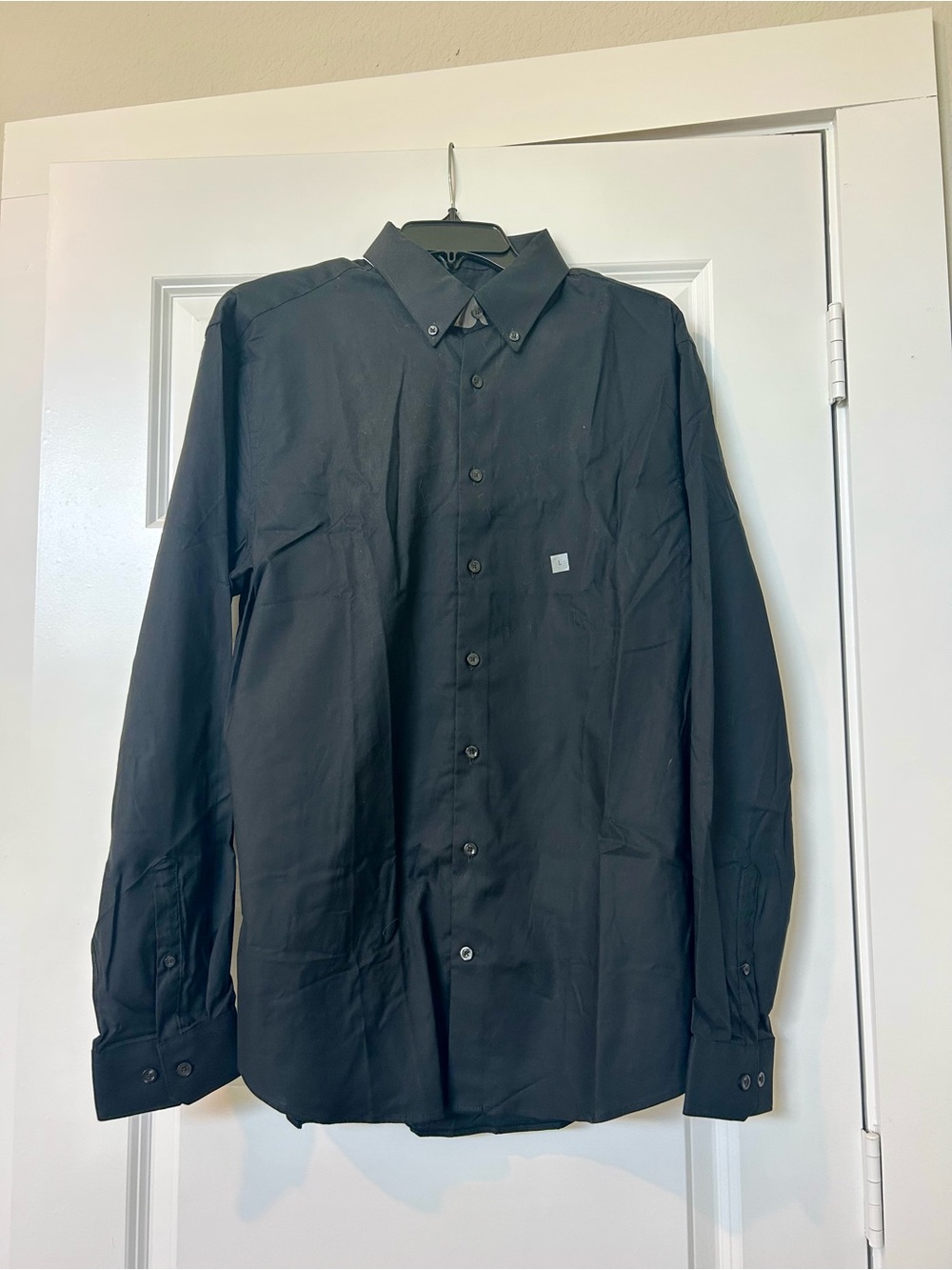 Express Men's Black Button-Down Dress Shirt - Long Sleeve